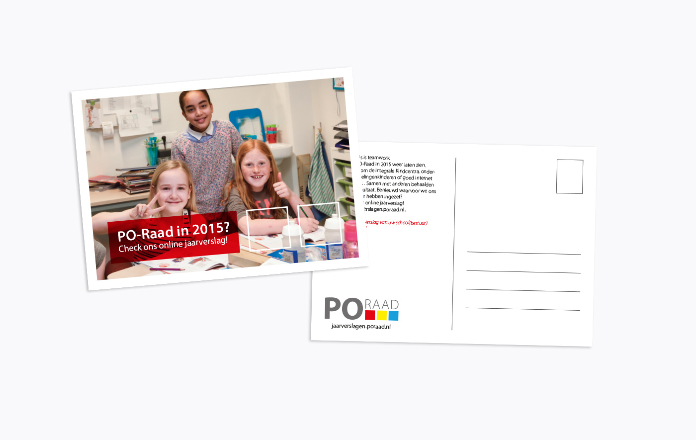 Grafisch ontwerp po-raad jaarverslag teaser