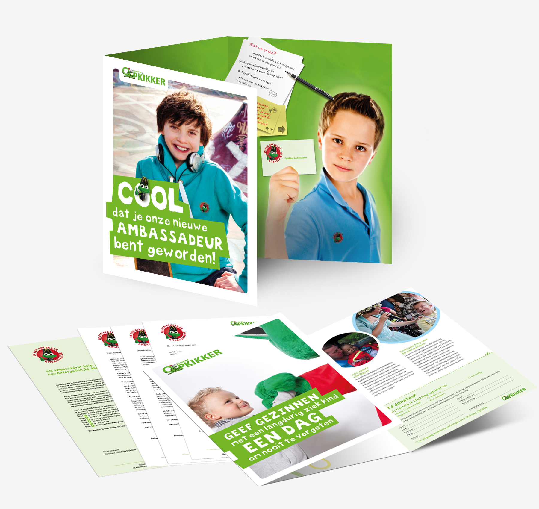 Grafisch ontwerp Stichting Opkikker ambassadeur map