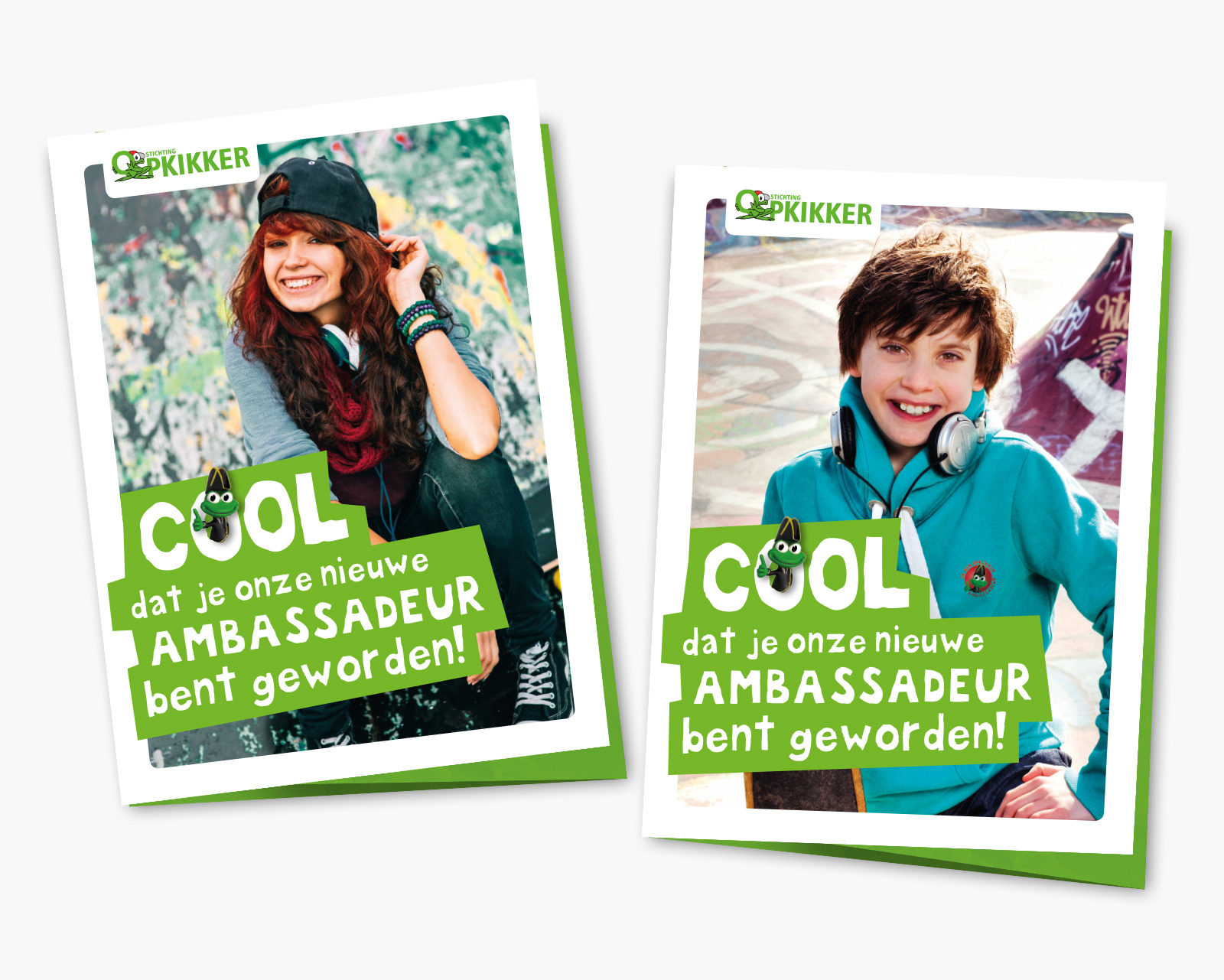 Grafisch ontwerp Stichting Opkikker ambassadeur mappen