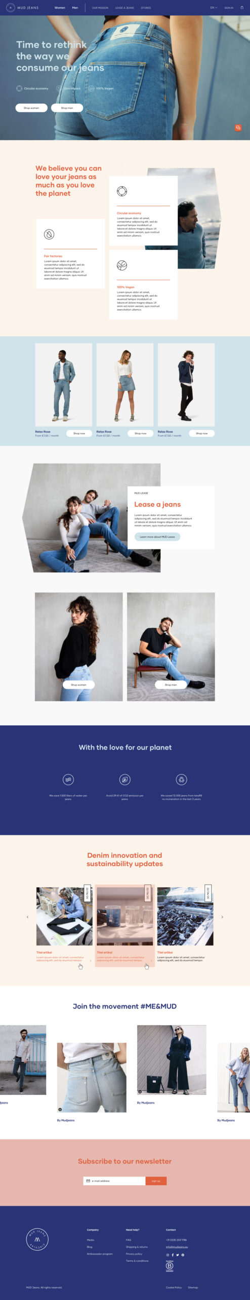 Design website MUD jeans