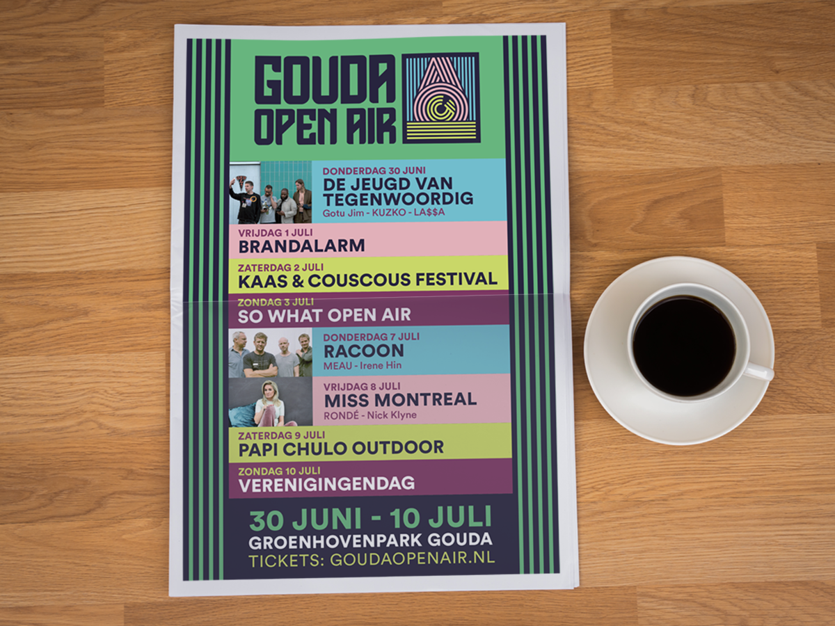 Grafische vormgeving advertentie Gouda Open Air